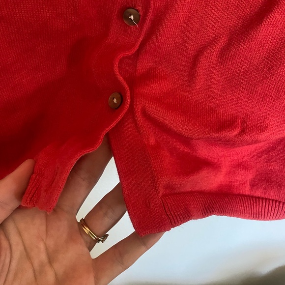 Vintage 100% cotton red cardigan - Picture 4 of 6